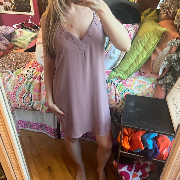 Mauve Slip Dress | Dark Pink / Purple Fabrik Slip Dress - Picture 6 of 7